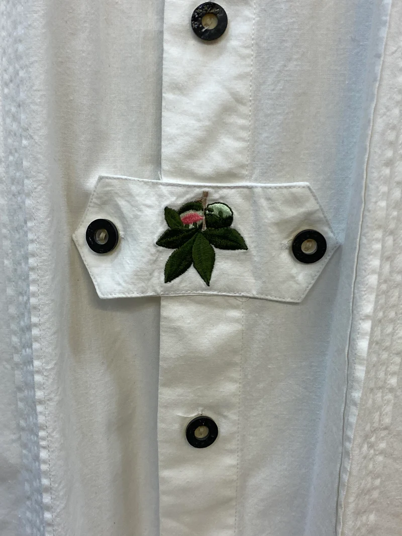 Vintage Trachtenhemd Herren – Weiß – Gr. 44