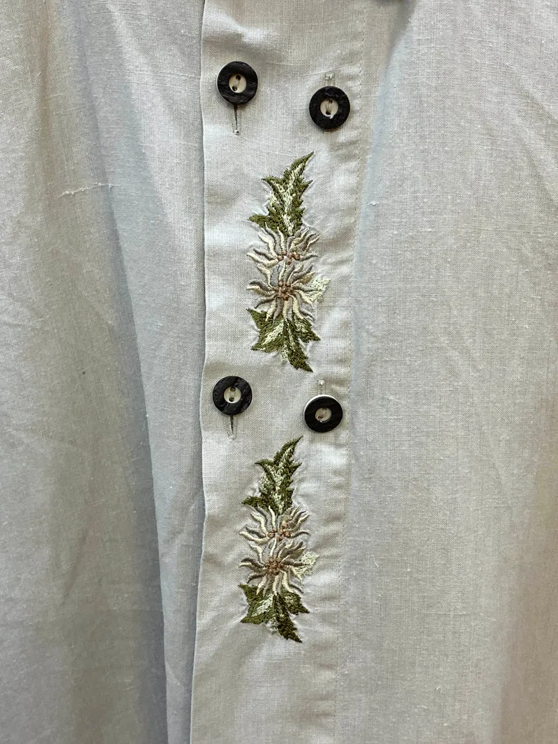 Vintage Trachtenhemd Herren – Beige – Gr. L 41/42
