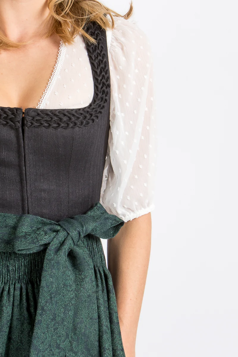 Wenger Dirndlbluse Ida Chiffon Ecru Gepunktet