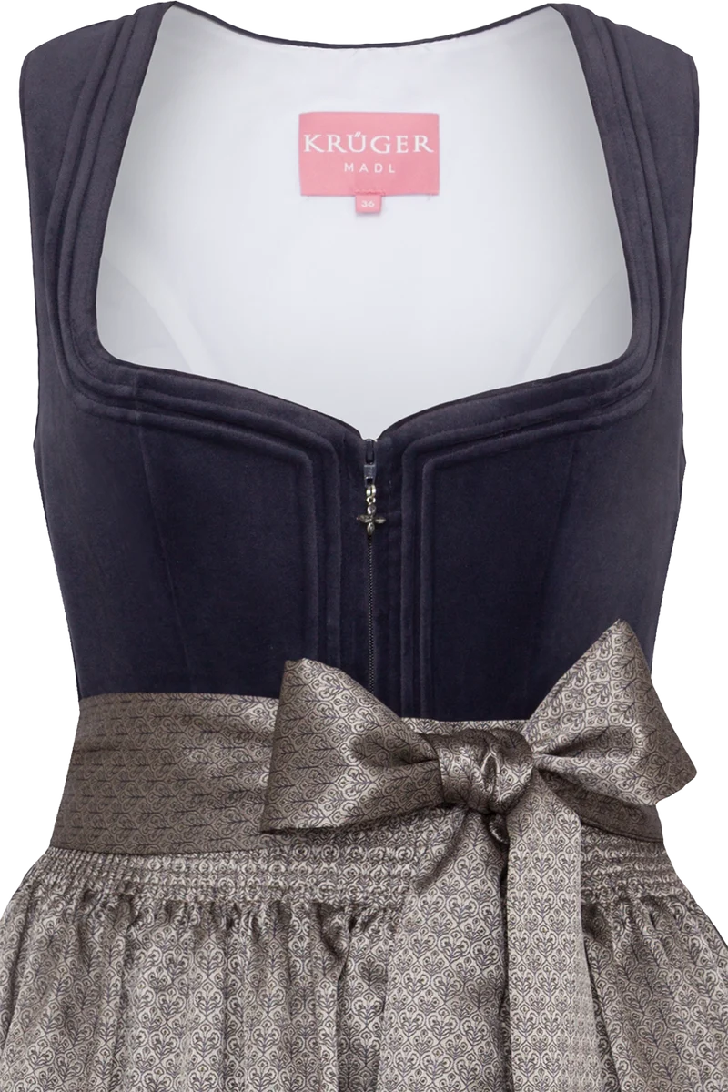 Mini-Dirndl mit Samtmieder und Herzausschnitt