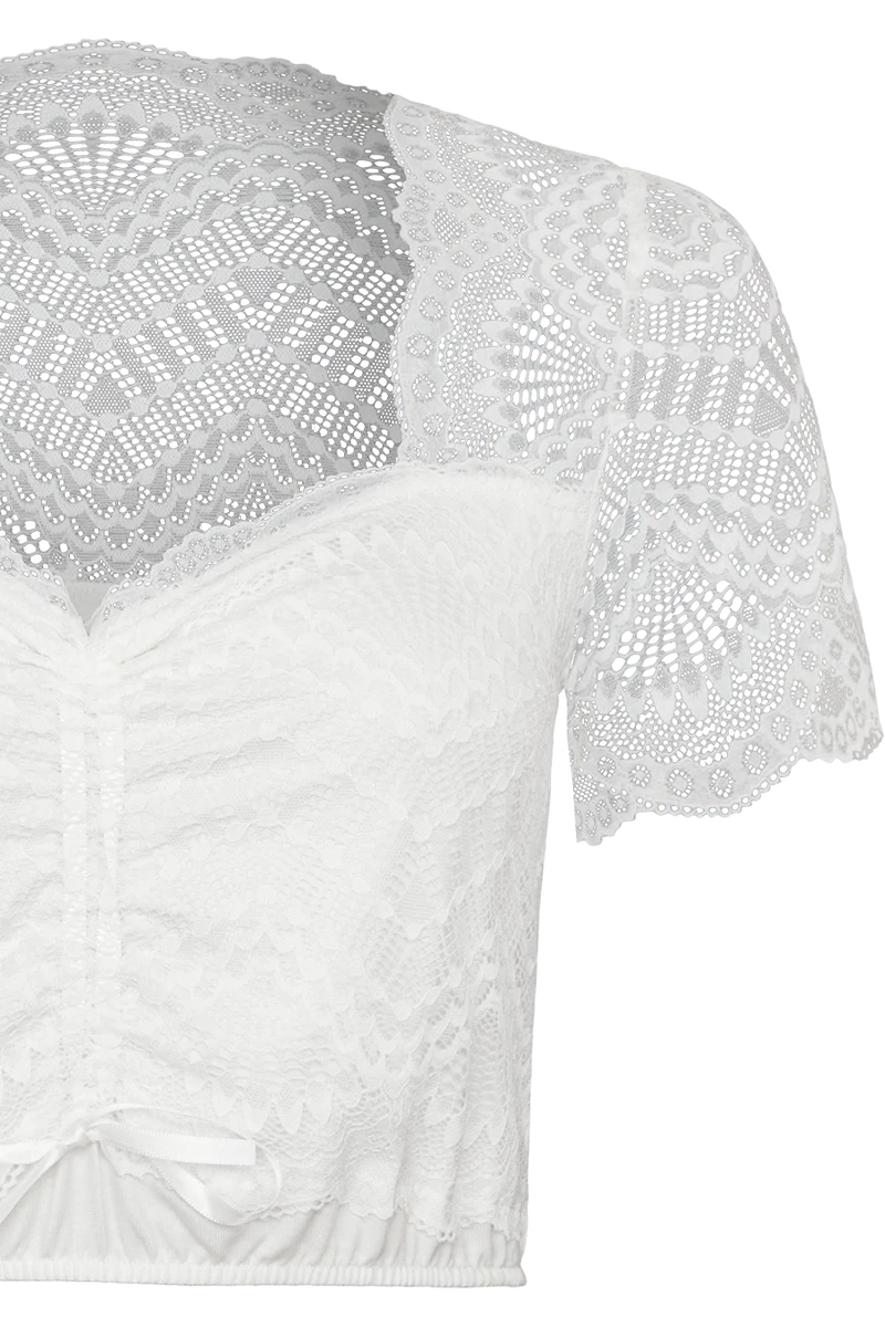 Spitzen-Dirndlbluse elastisch mit Kurzarm