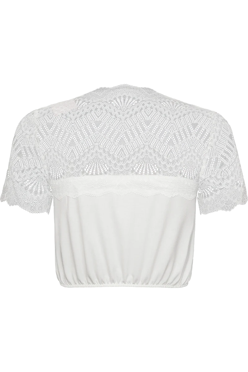 Spitzen-Dirndlbluse elastisch mit Kurzarm