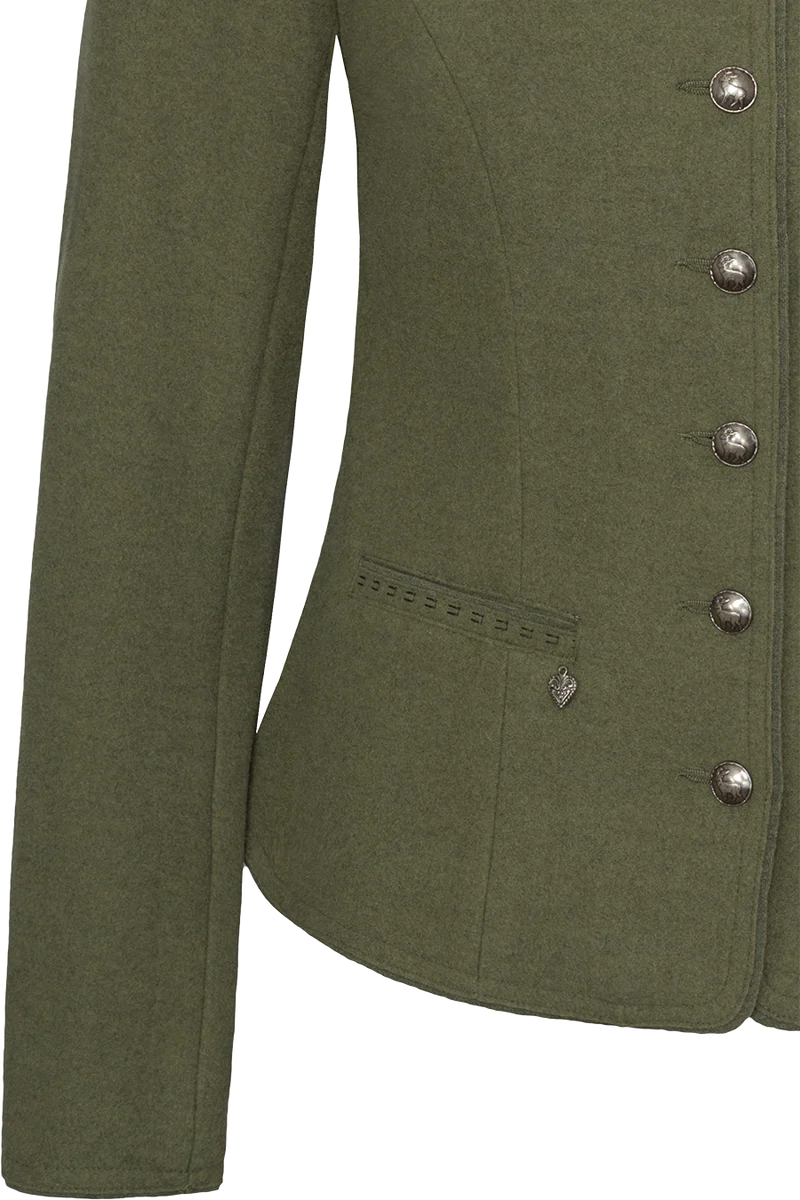 Damen Trachtenblazer in Walkoptik mit Stretch - oliv