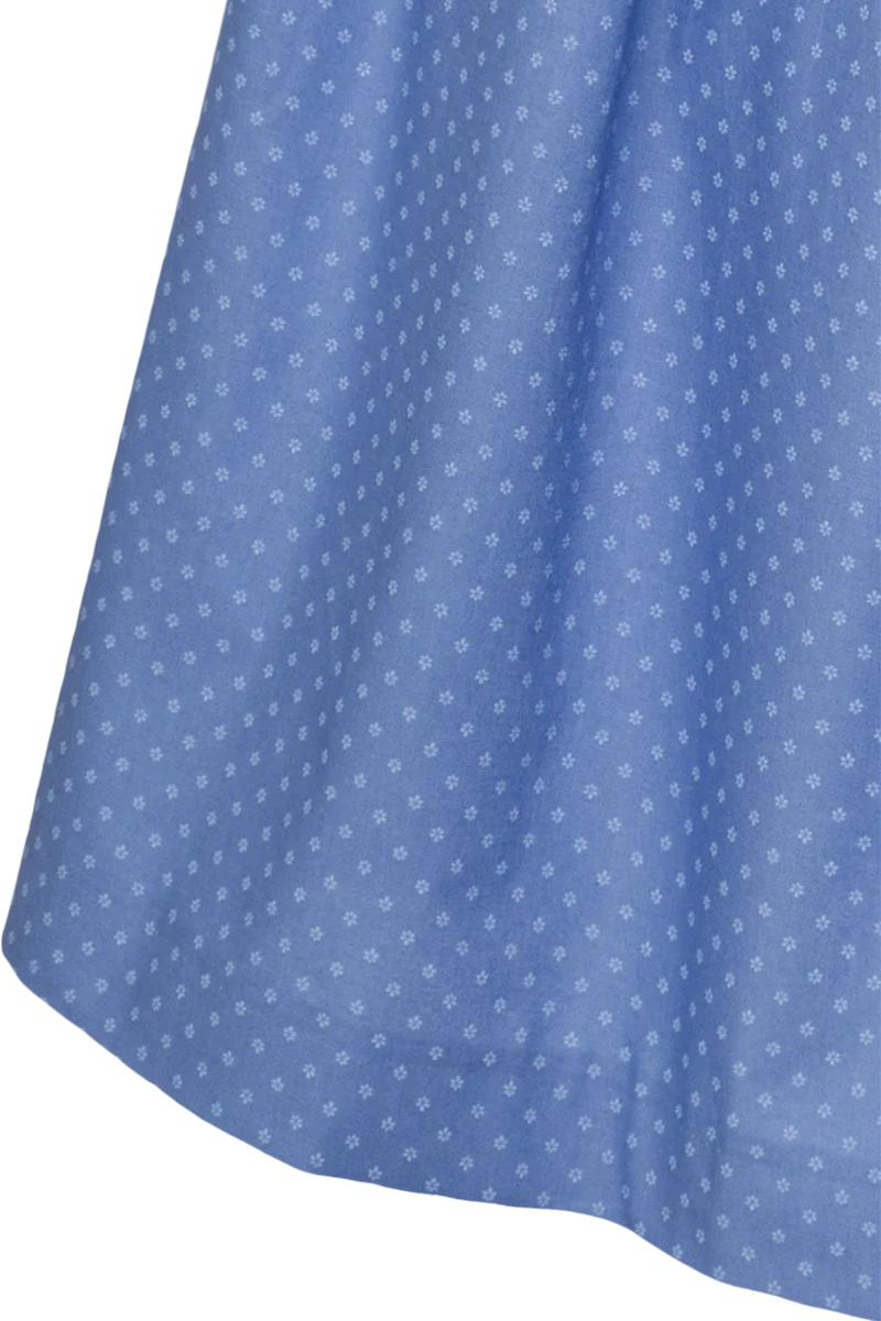 Leinen-Dirndl lang mit Perlmuttknöpfen