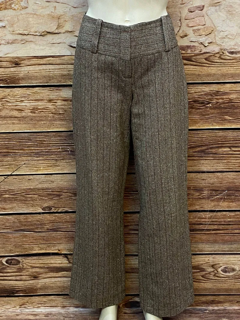 Vintage Tweed Hose Damen Gr. 38 Herringbone Wolloptik elegant