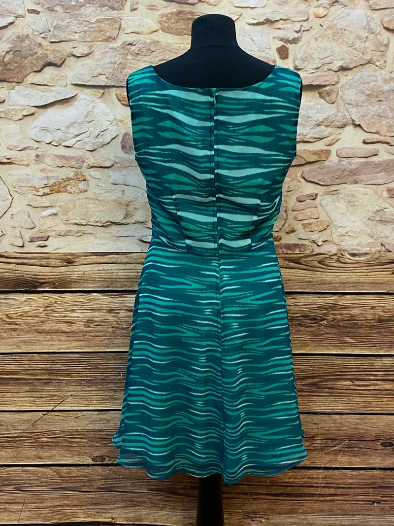 Vintage Cocktailkleid türkis mit Pailletten Gr. 40 elegant