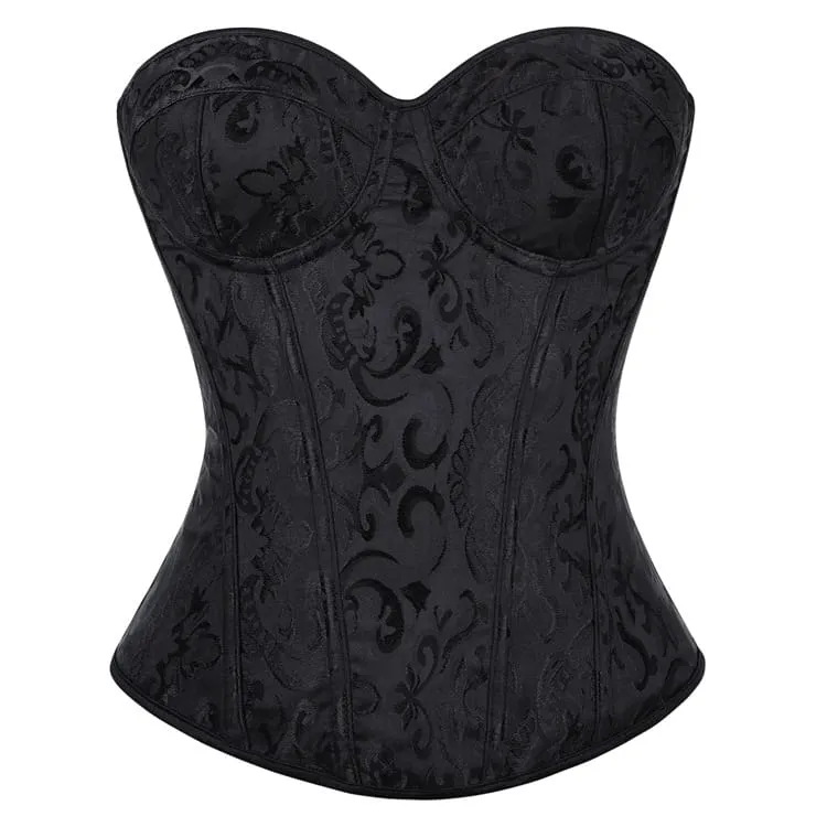 Gothic-Schnürkorsett aus Jacquard für Damen mit Überbrustumfang