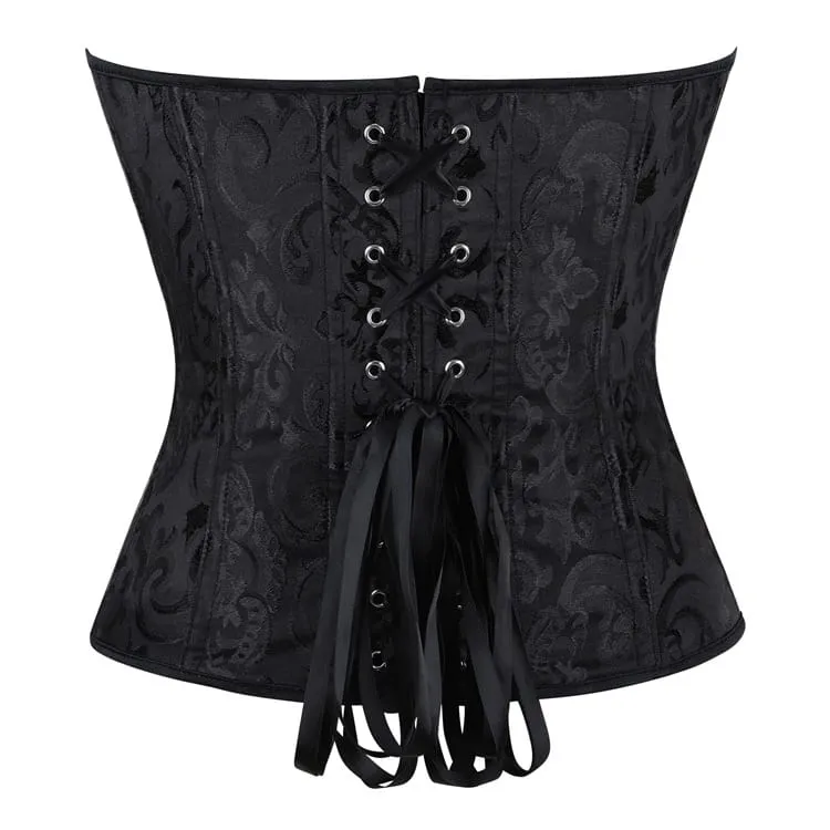 Gothic-Schnürkorsett aus Jacquard für Damen mit Überbrustumfang