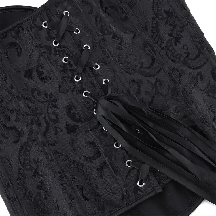 Gothic-Schnürkorsett aus Jacquard für Damen mit Überbrustumfang