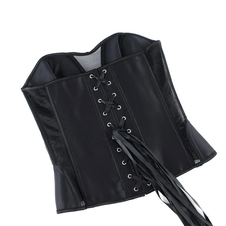Gothic-Überbrustkorsett mit unregelmäßiger Schnürung für Damen