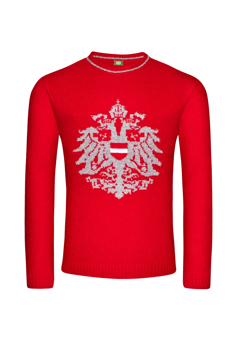 Strickpullover mit Doppeladler-Intarsie