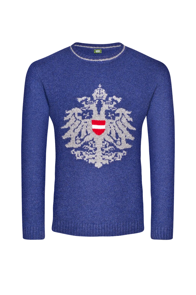 Strickpullover mit Doppeladler-Intarsie