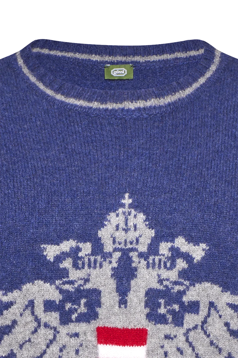 Strickpullover mit Doppeladler-Intarsie