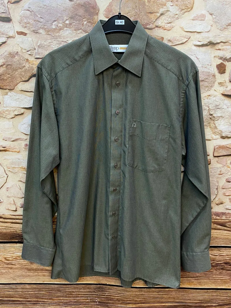 Vintage Hemd Herren grün Gr. 40 Olymp Luxor