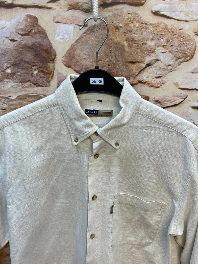 Vintage Hemd Herren creme Gr. 39 klassisch