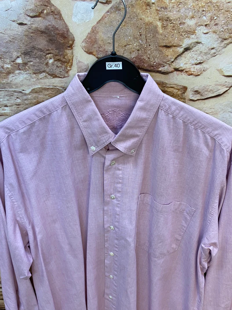 Vintage Hemd Herren Rosa Gr. 40
