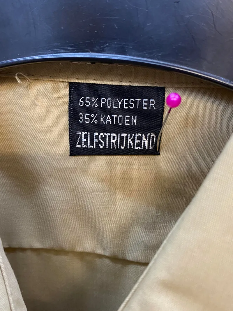 Vintage Herrenhemd Grün 70er Stil Kragen Gr. 39