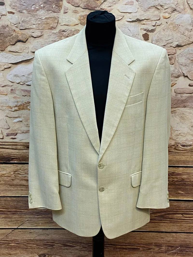 Vintage Sakko Herren Beige Gr. 50 – eleganter Blazer mit Struktur