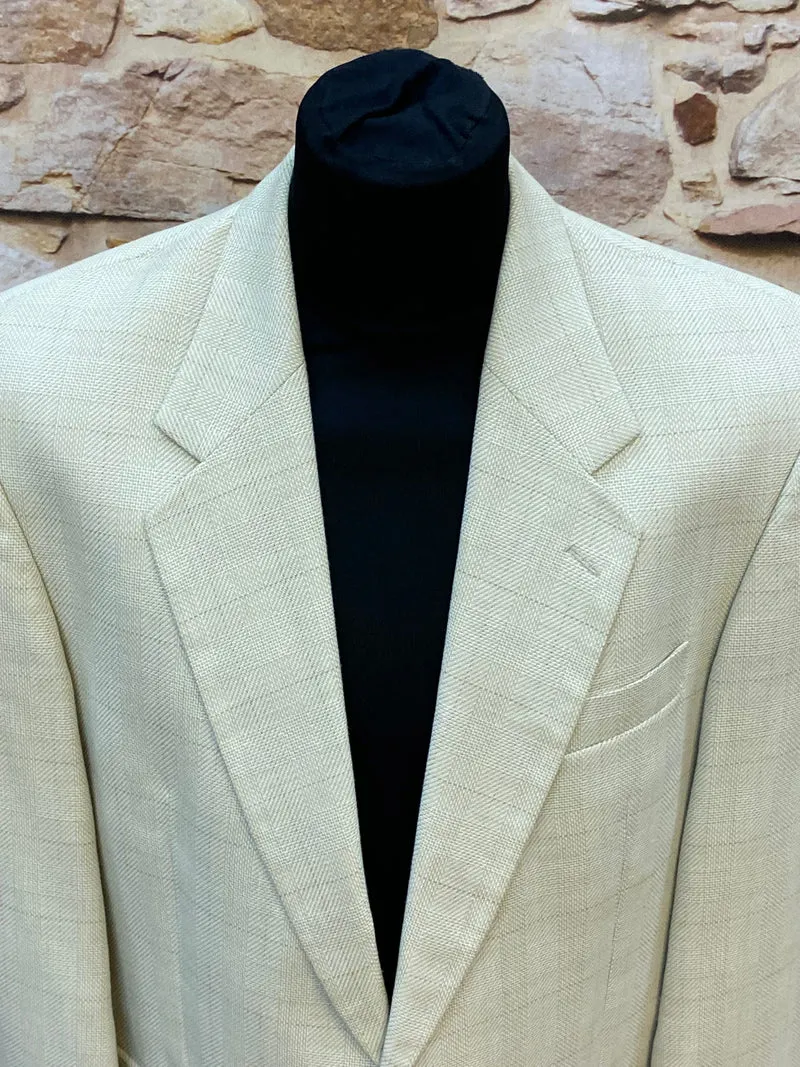 Vintage Sakko Herren Beige Gr. 50 – eleganter Blazer mit Struktur