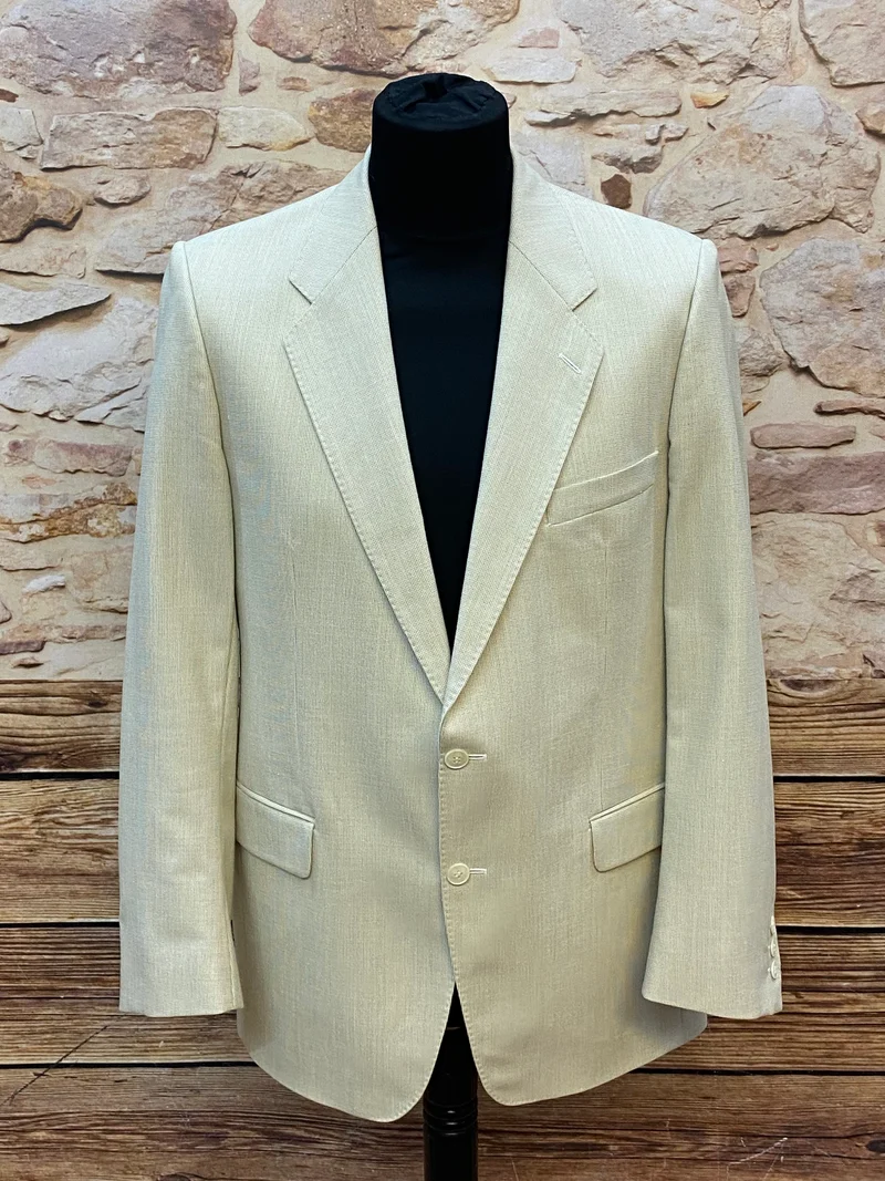 Vintage Herren Sakko Elfenbein Gr. 50 Bleiche Day-Line