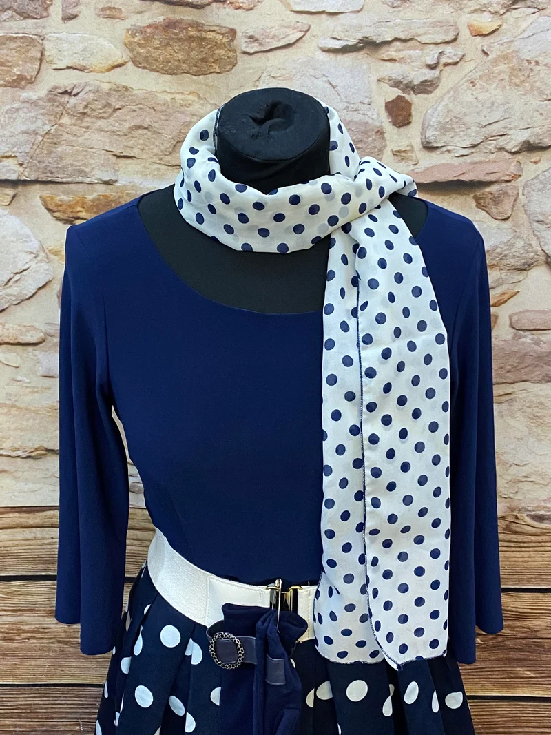 50er Jahre Rockabilly Outfit mit Polka Dots Kleid, Gürtel & Accessoires – Vintage Komplettlook Gr. 38