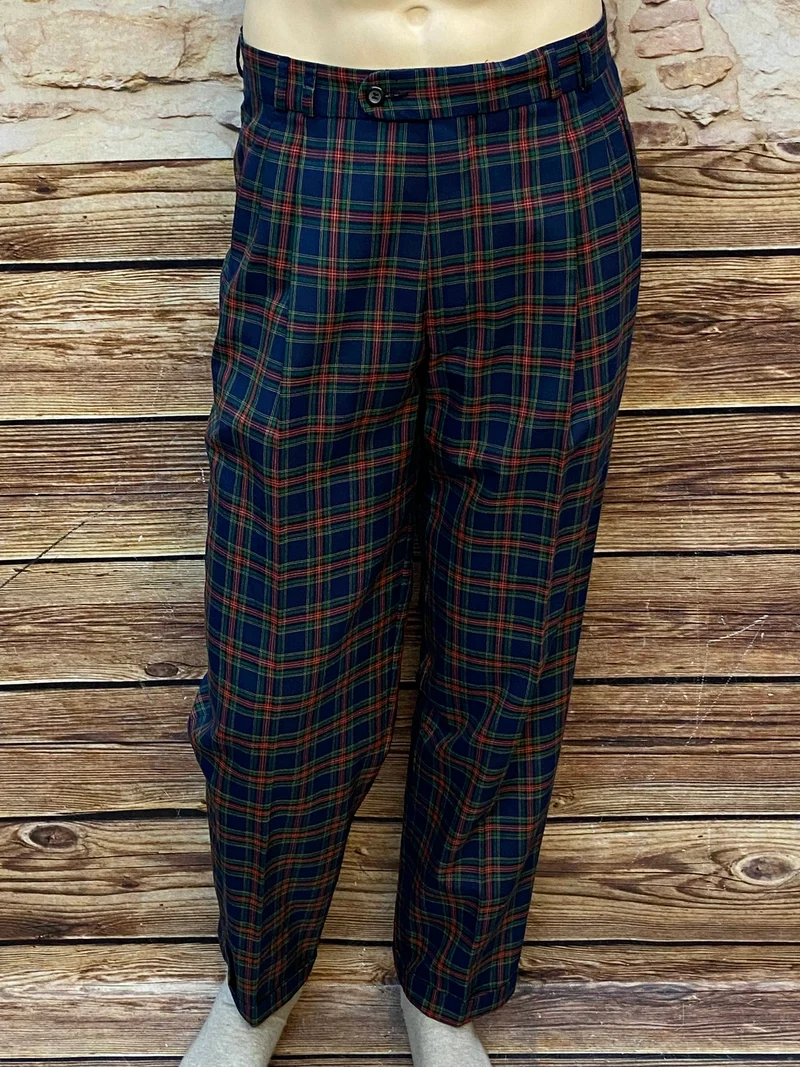 Vintage Herren Karohose 80er Jahre Gr. 50 – Tartan Muster