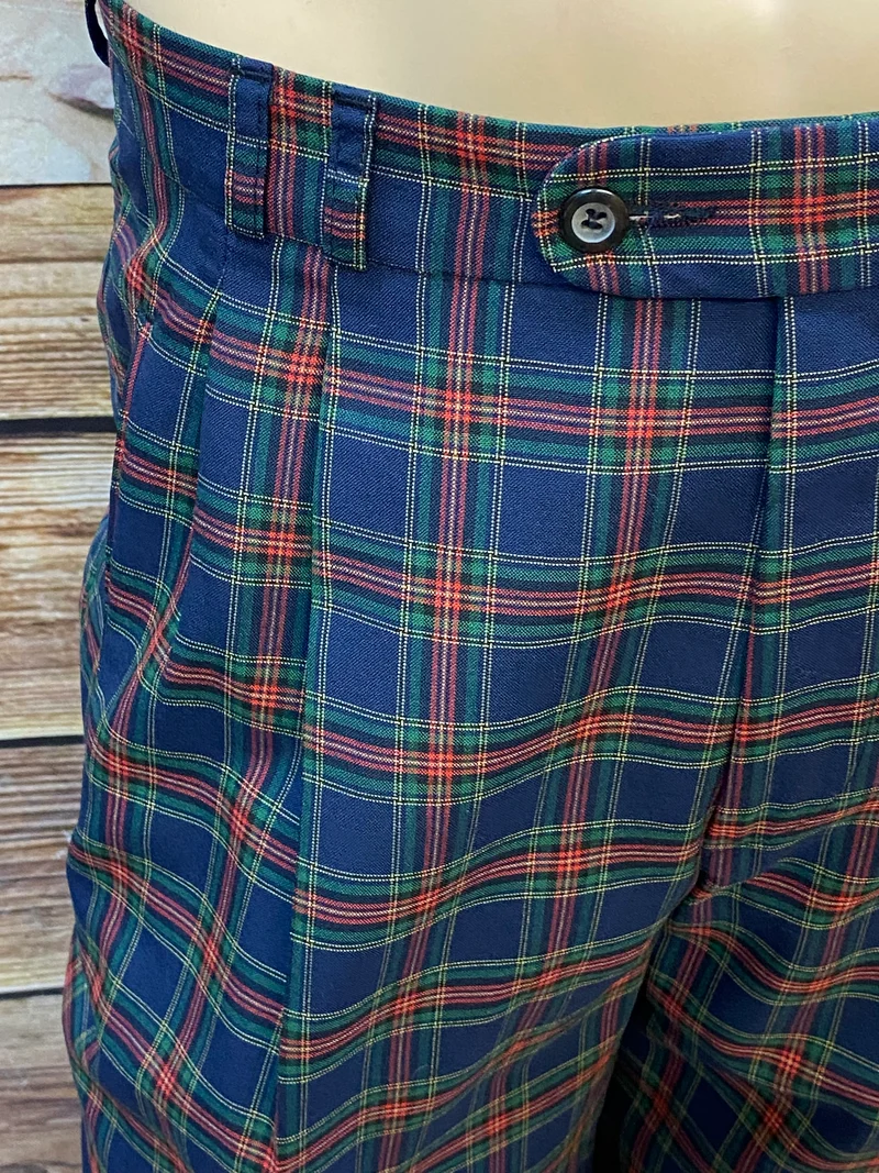 Vintage Herren Karohose 80er Jahre Gr. 50 – Tartan Muster