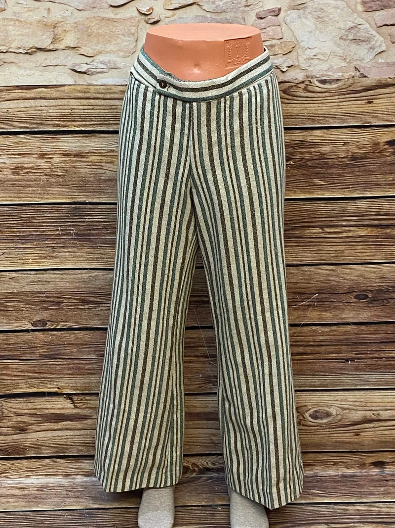 Vintage Damen Stoffhose gestreift 1970er Boho Hippie Stil Gr. 40