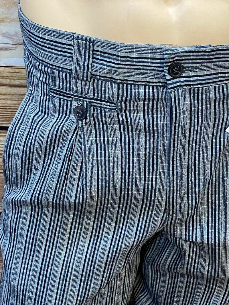 Vintage Hose Bundfaltenhose 1990er Streifen Ungetragen Unikat Gr. 48
