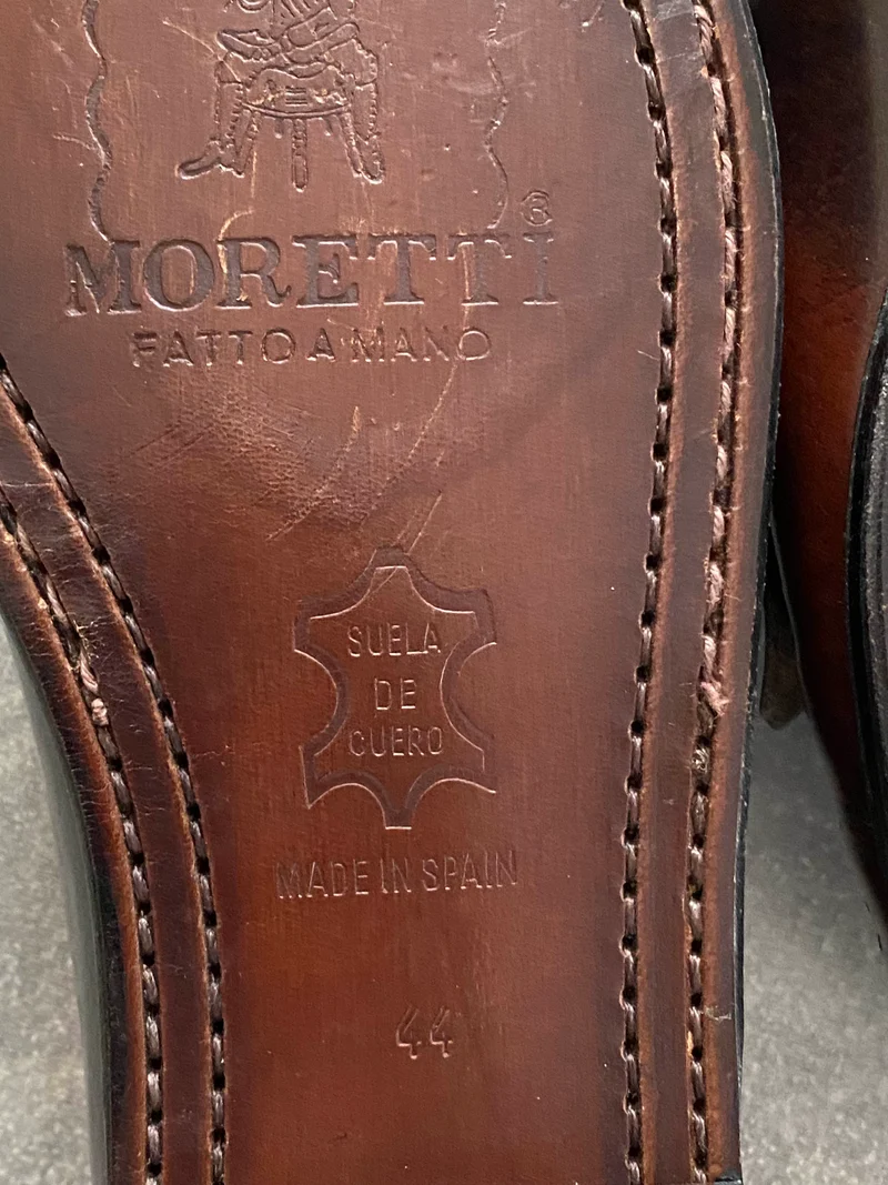 Vintage Loafer Leder Braun Gr. 44 – handgefertigt mit Ledersohle