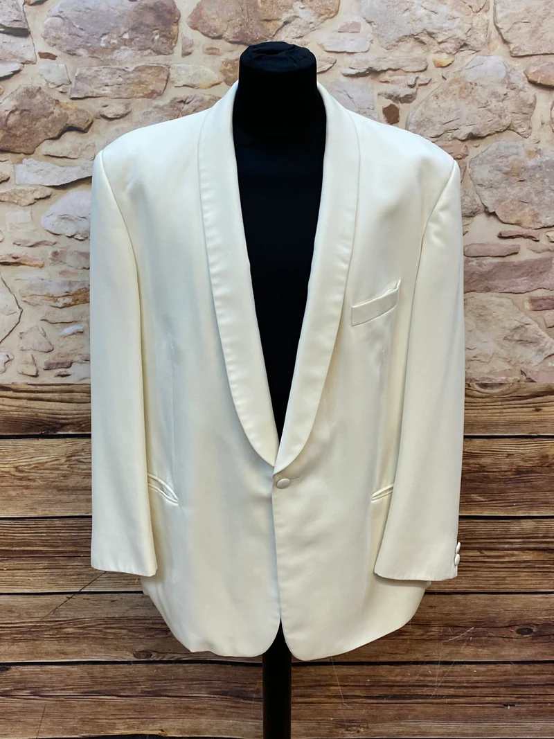 Vintage Dinner Jacke Creme Schurwolle Größe 58