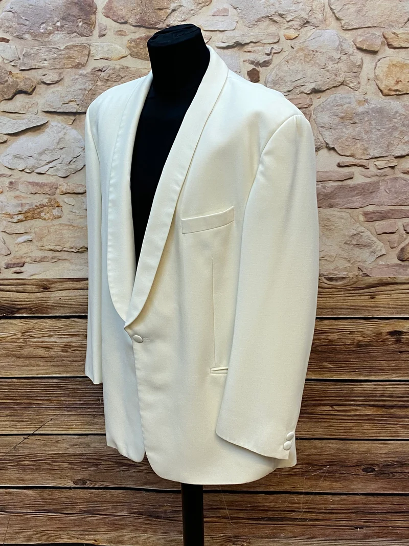 Vintage Dinner Jacke Creme Schurwolle Größe 58