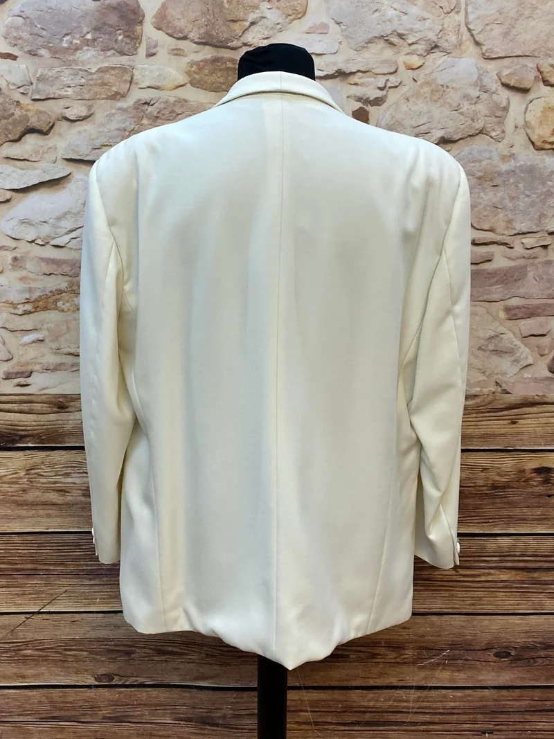 Vintage Dinner Jacke Creme Schurwolle Größe 58