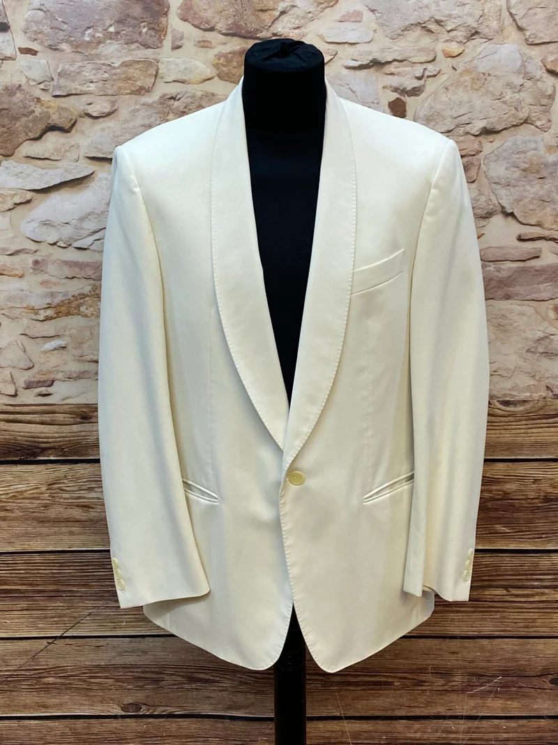 Vintage Dinner Jacke Creme Schurwolle Größe 102