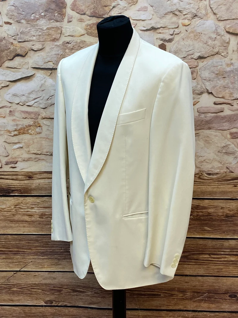 Vintage Dinner Jacke Creme Schurwolle Größe 102
