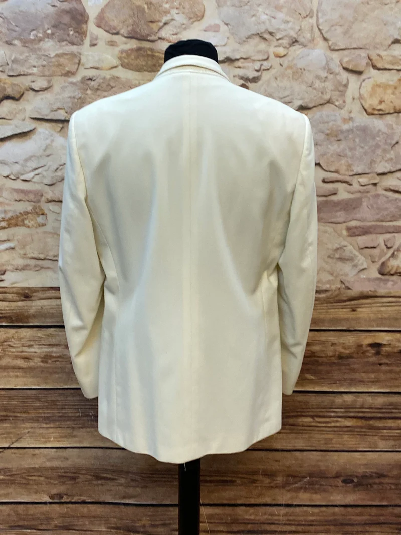 Vintage Dinner Jacke Creme Schurwolle Größe 102