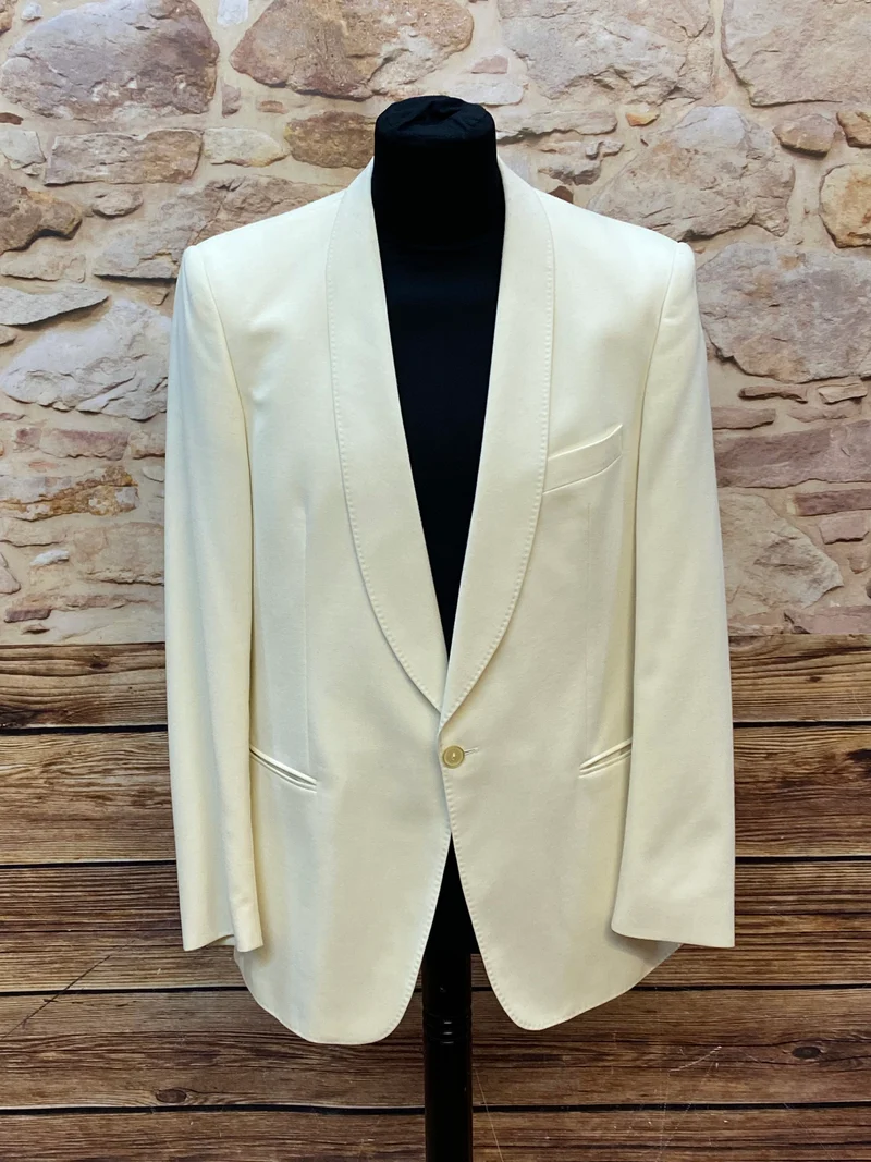 Vintage Dinner Jacke Creme Schurwolle Größe 98