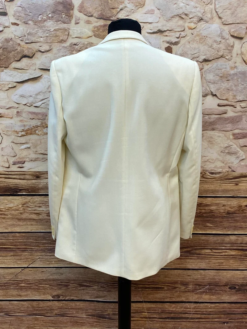Vintage Dinner Jacke Creme Schurwolle Größe 98