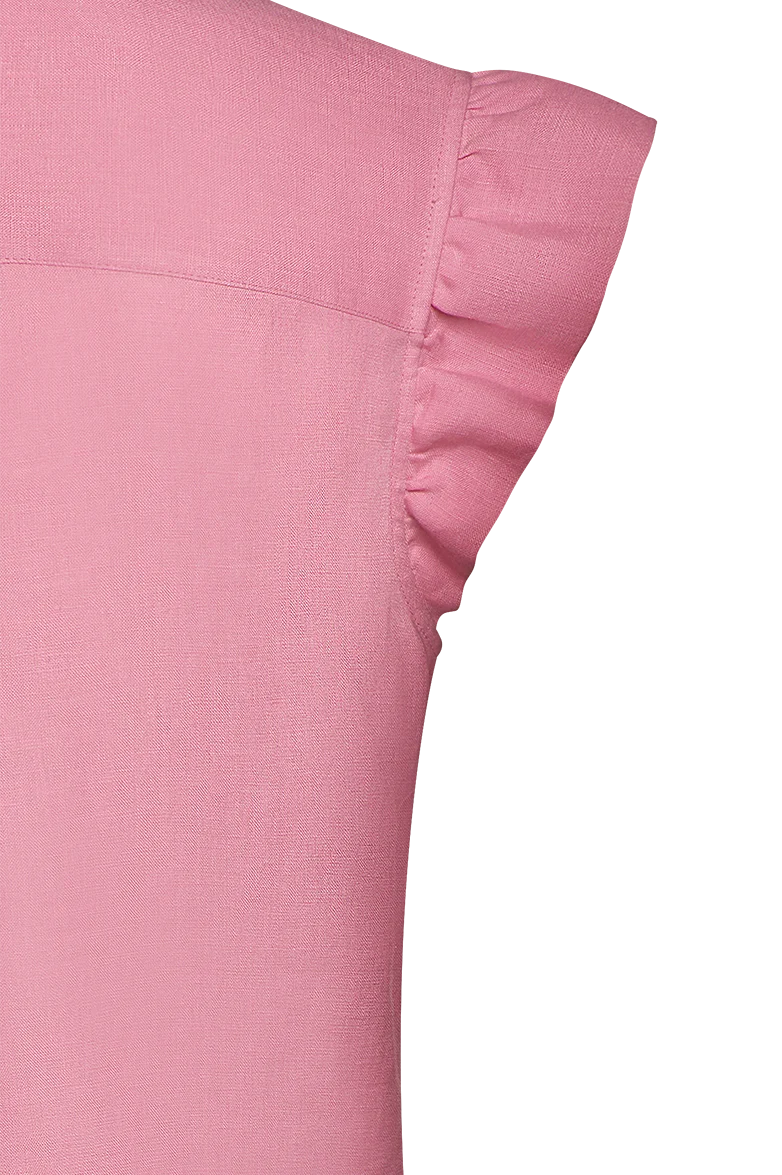 Leinenbluse mit Rüschenärmel
