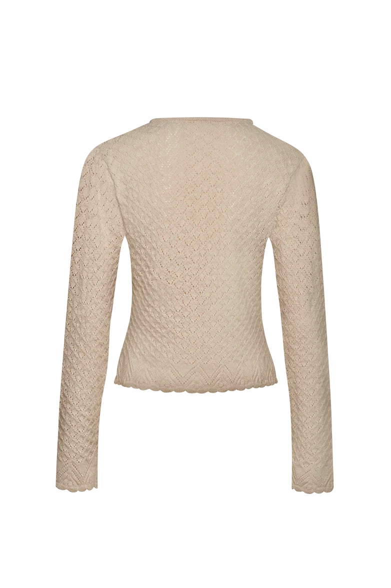 Strickjacke in Ajourmuster