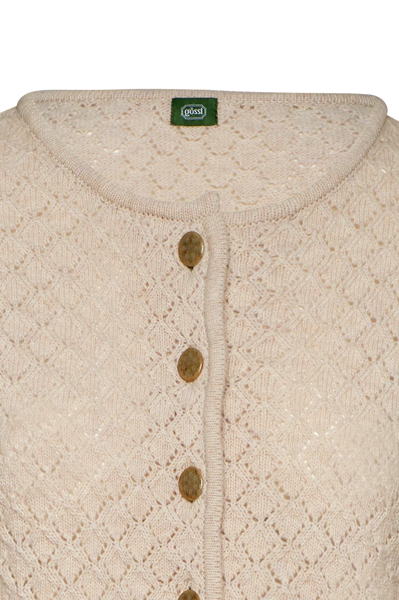 Strickjacke in Ajourmuster