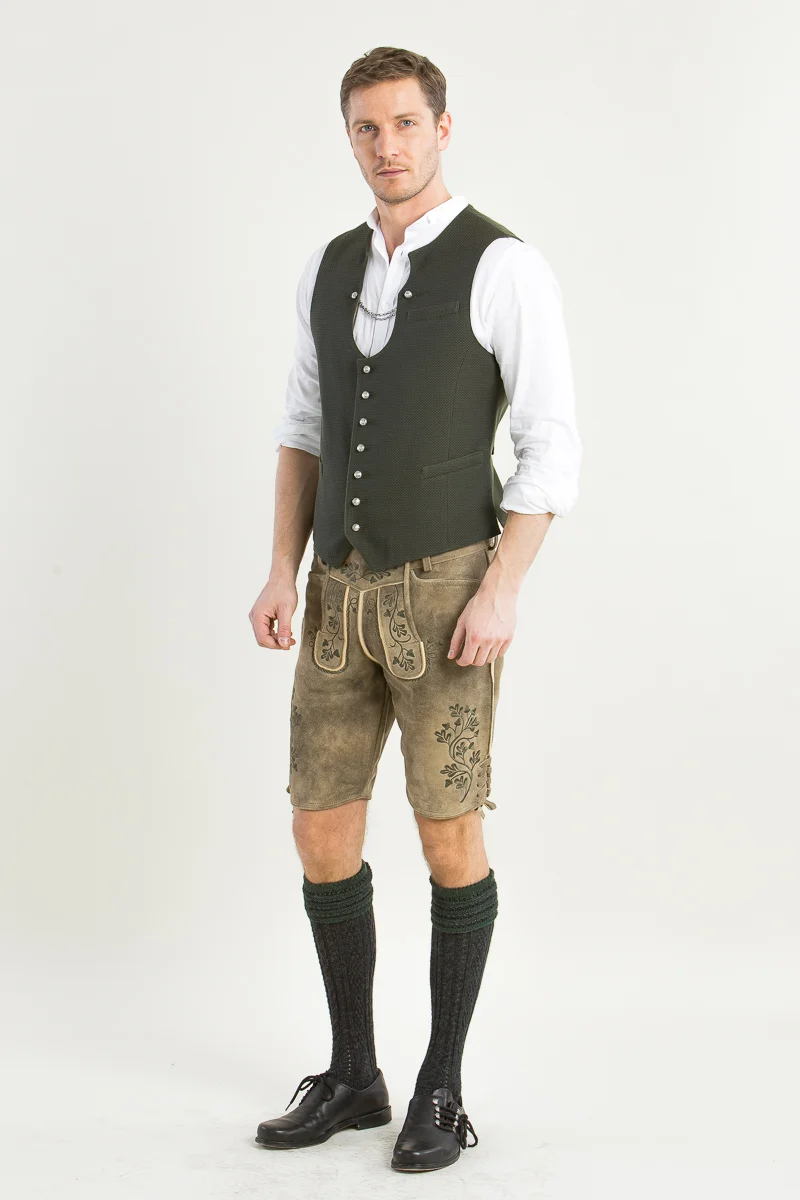 Heimatglück Miesbacher Trachtenweste Maximilian Olive