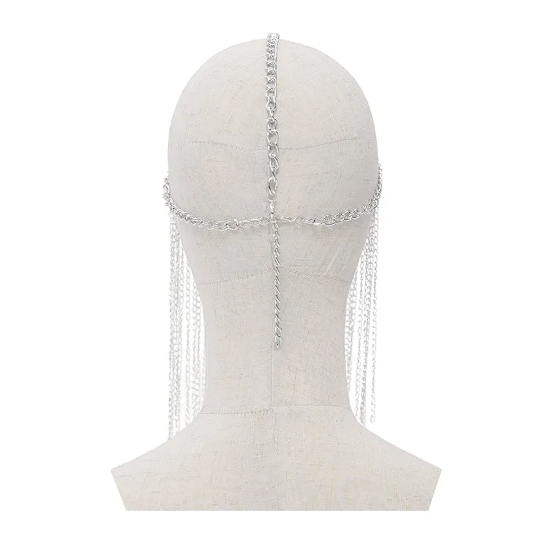Gothic Kopfbedeckung mit Totenkopf und Quaste für Damen