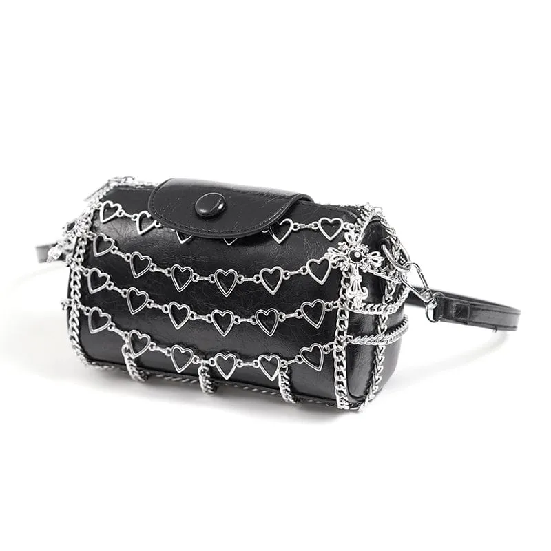 Damen Punk Herz Kette Tasche