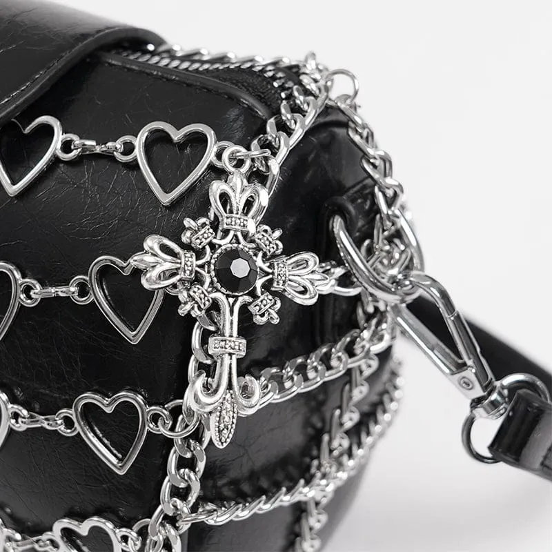 Damen Punk Herz Kette Tasche