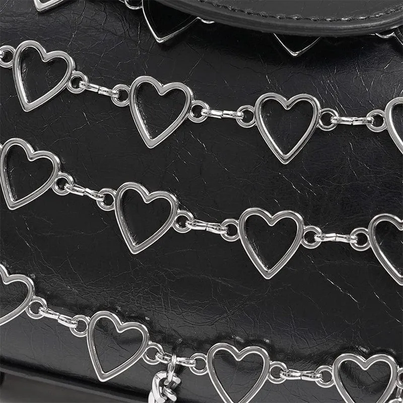 Damen Punk Herz Kette Tasche