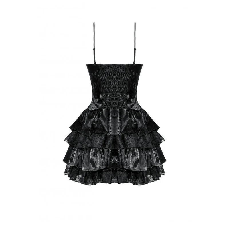 Punkiges, mehrlagiges Rüschen-Partykleid für Damen, Abschlusskleid