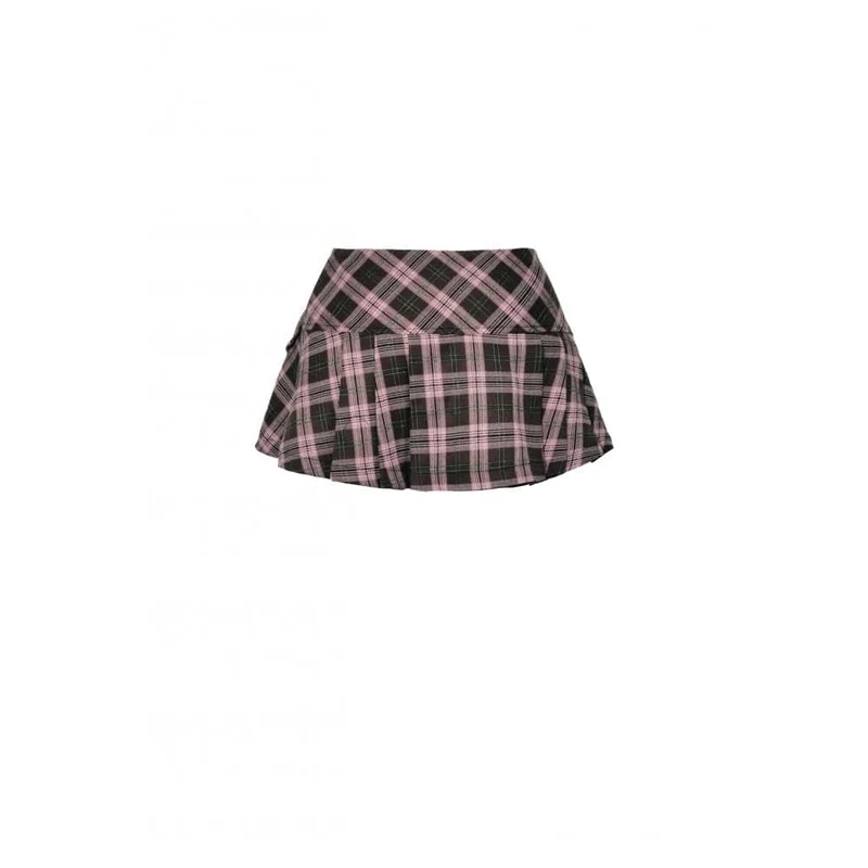 Damen Punk Faltenrock mit Schnallen