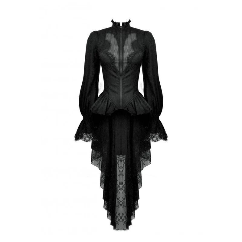 Gothic-Mantel mit Stehkragen und Schnürung für Damen