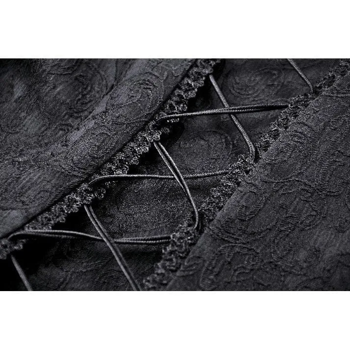 Gothic-Mantel mit Stehkragen und Schnürung für Damen
